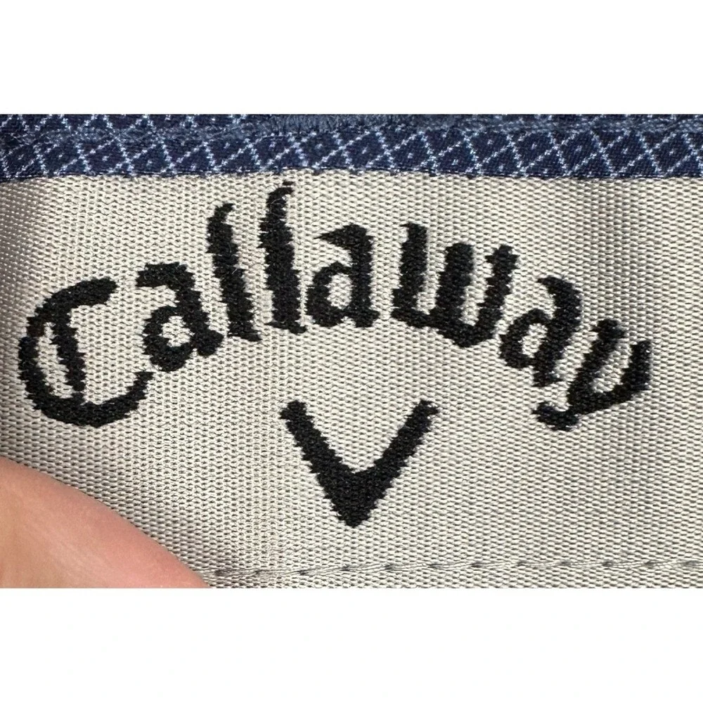 Callaway Shorts Mens 38 Blue Performance Golf Chino Geometric Stretch Flat Front